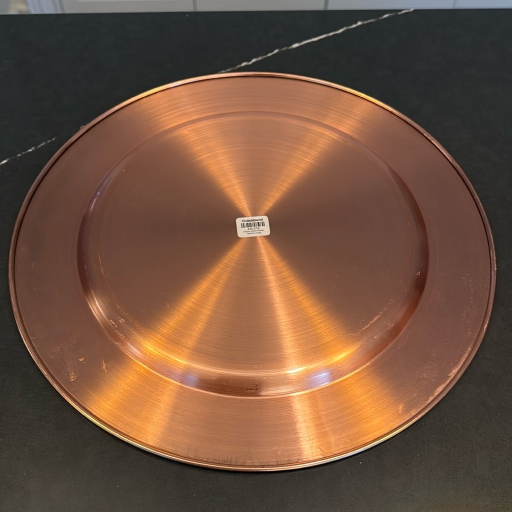 Crate & Barrel Copper Plated Charger - Picture 5 of 10
